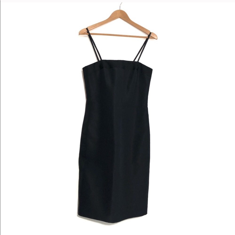 GUCCI Size 42 Black Silk Grosgrain Trim Dress LBD